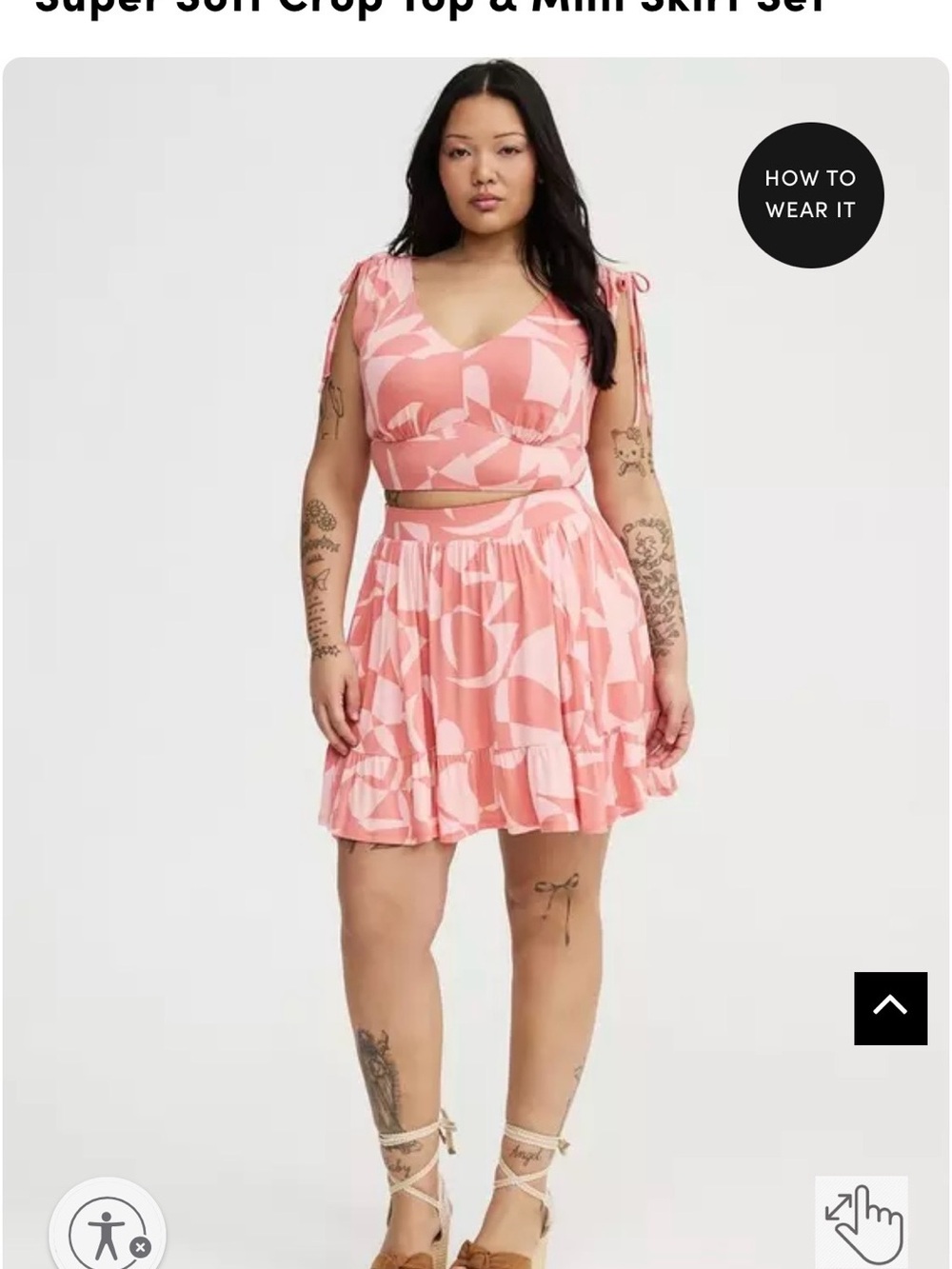 torrid Abstract Print Mini Skirt and crop top set